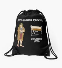 Abide, The Dude White Russian Recipe T Shirt, Unique Design Drawstring Bag