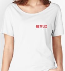 Camiseta ancha para mujer Logotipo pequeño de Netflix
