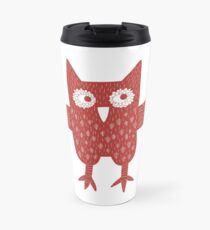 Red Owl Illustration Travel Mug