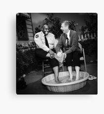 Candid Photo of Mr Rogers and Officer Clemmons Canvas Print