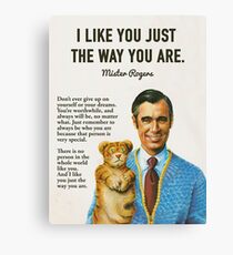Mr Rogers Inspiring Quotes Canvas Print