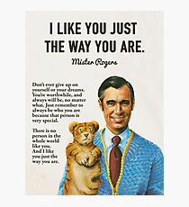Mr Rogers Inspiring Quotes Photographic Print