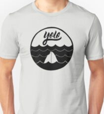 Yolo! Shark attack on surfboard Unisex T-Shirt