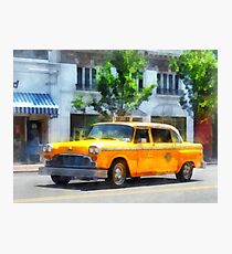 Vintage Checkered Cab Photographic Print