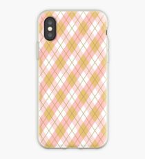 Pretty Preppy Pink & Gold Argyle Pattern iPhone Case
