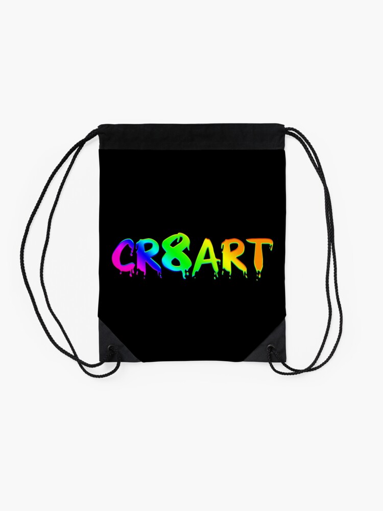 Alternate view of Create Art! - Rainbow colors on Black Drawstring Bag