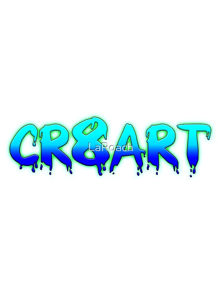 Create Art! - Turquoise and Blue on White by LaRoach