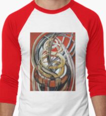 Composition with red Men's Baseball ¾ T-Shirt