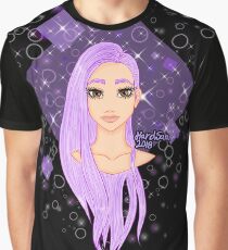 purple hair (black background) Graphic T-Shirt