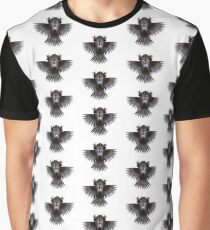 Patterns of Strange Hummingbird A1. Black on white background. Graphic T-Shirt