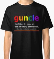 Camiseta clásica Rainbow Guncle Definition Guncle Gay Uncle LGBT Pride camiseta