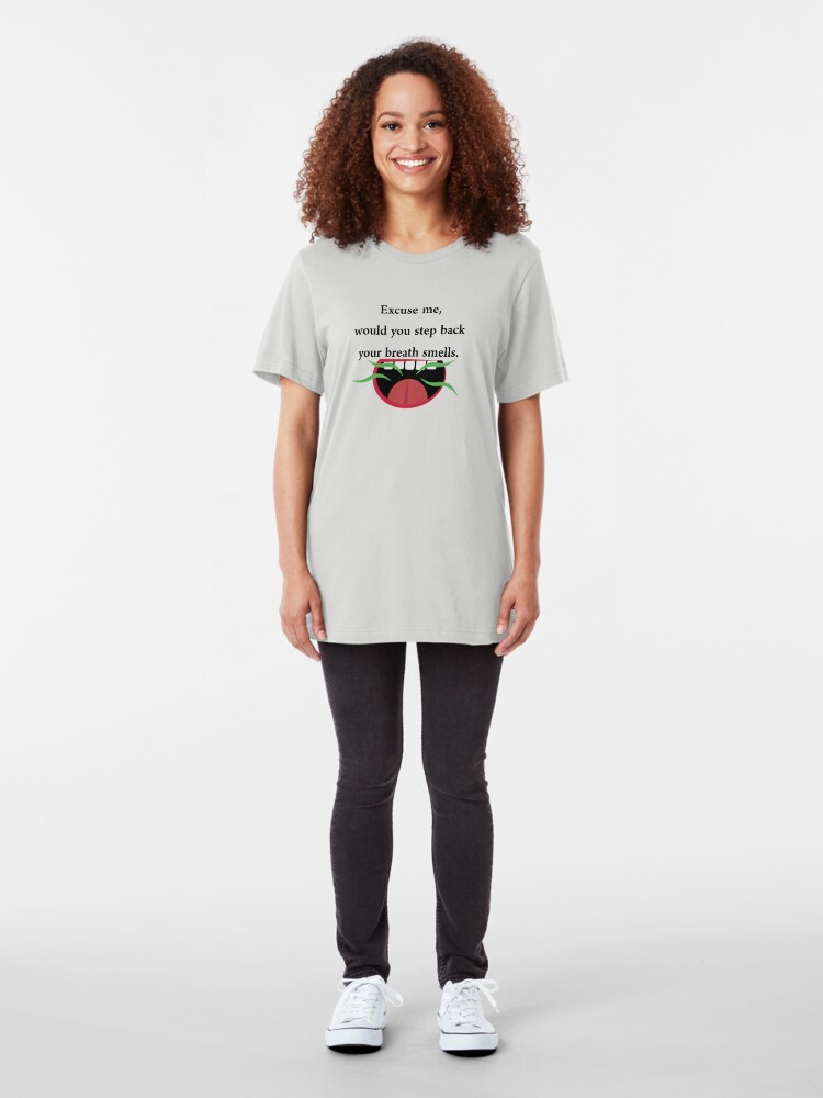 Alternate view of Your Breath Smells Slim Fit T-Shirt