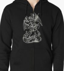Angel and Dragon Heraldry Coat Of Arms Zipped Hoodie