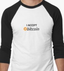 I accept Bitcoin Men's Baseball ¾ T-Shirt