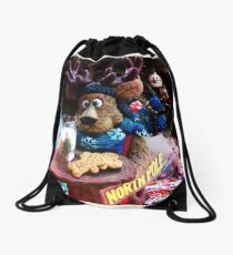 A Moose Ready With Santa's Cookies! Drawstring Bag