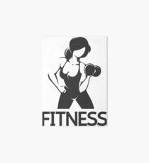 Fitness Emblem wth Woman at Workout Art Board