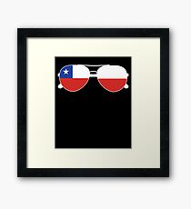 Chilean Flag Chile Sunglasses T-Shirt Chilean Flag Chile Tee Framed Print