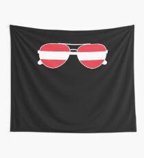 Austrian Flag Austria Sunglasses T-Shirt Austria Flag Tee Wall Tapestry