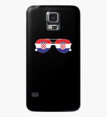 Kroatisches Flaggen-Kroatien-Sonnenbrille-T-Shirt Kroatien-Flaggen-T-Stück Hülle & Klebefolie für Samsung Galaxy