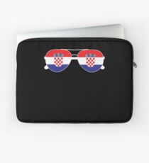 Croatian Flag Croatia Sunglasses T-Shirt Croatia Flag Tee Laptop Sleeve