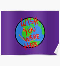 Travis Scott Astroworld Globe Smiley wünschte, du wärst hier Poster