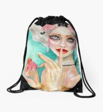 marie antoinette cupcake queen Drawstring Bag