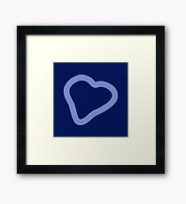 Amazing Hand Drawing sky blue heart on navy blue background scarf Framed Print