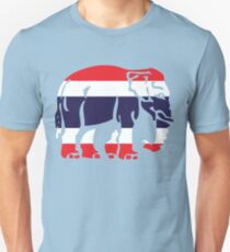 Asian Elephant Crossing Thai Flag Traffic Sign Unisex T-Shirt