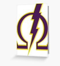 Omega Lightning Bolt Greeting Card