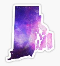 Purple Galaxy Rhode Island Sticker