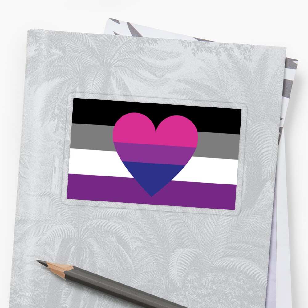 Asexual Biromantic Flag Sticker By Dlpalmer Redbubble 