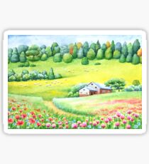Sunny countryside landscape Sticker