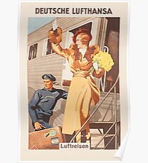 Luftreisen.. Vintage Lufthansa Ad.. circa 1930 Poster