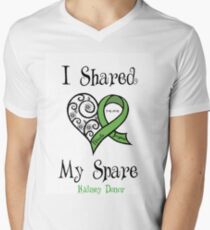 Personalized Kidney Donor Design " I Shared My Spare" Men's V-Neck T-Shirt