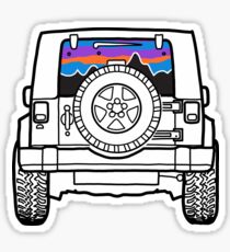 Jeep Tire with Sunset and Mountains Sticker