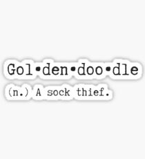 Pegatina Definición de Goldendoodle - Un ladrón de calcetines - Golden Doodle Sticker