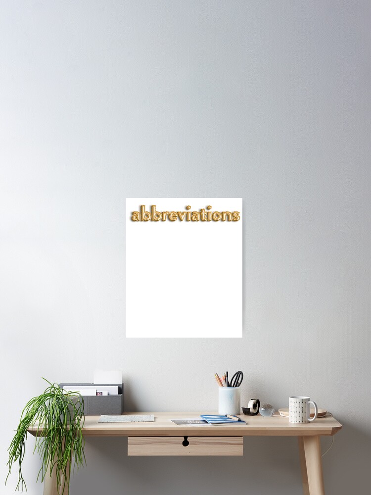 Abbreviations Weird Fancy Words Poster