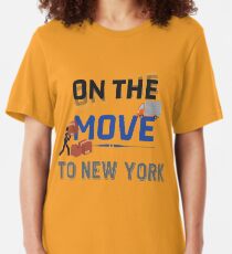 On the Move to New York Moving State & House - Moving States Gift Slim Fit T-Shirt