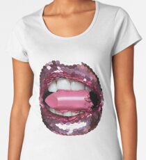 BLING BLING KISS EAT LIPSTICK Frauen Premium T-Shirts