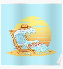 WAVE ON THE BEACH Poster