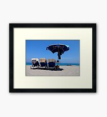 Sunbed Seaview Framed Print
