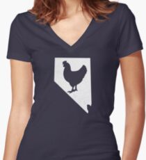 Nevada Chicken Women's Fitted V-Neck T-Shirt