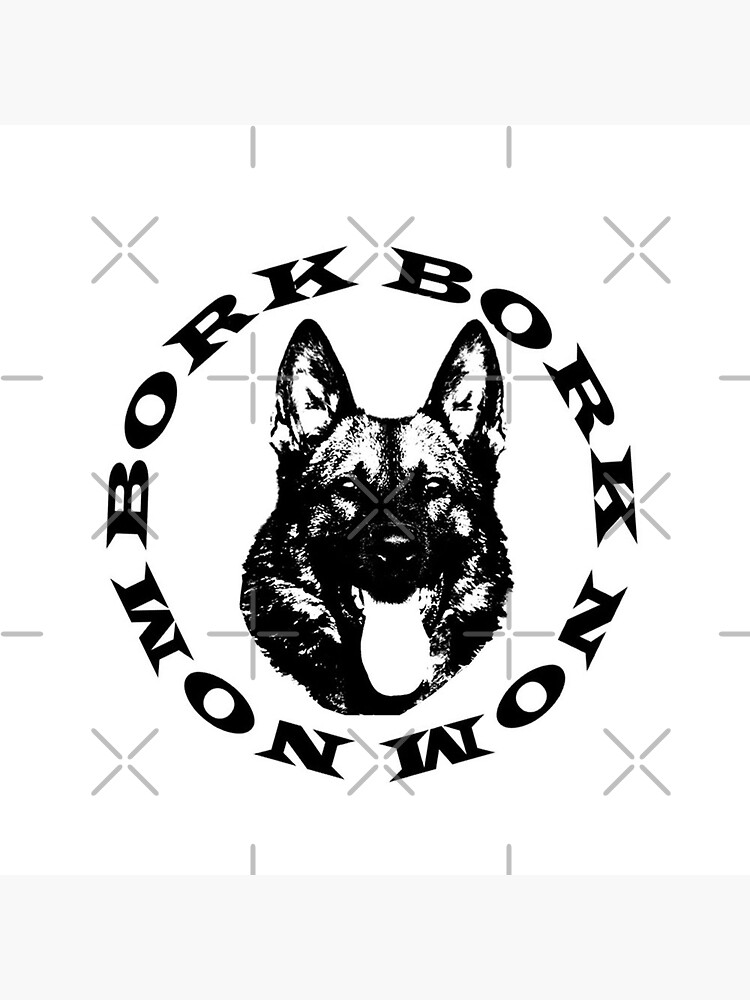 "BORK BORK NOM NOM " Sticker by abcassent Redbubble