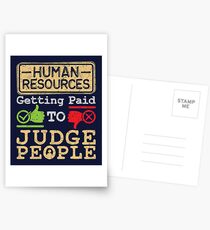 Human Resources HR Get Paid To Judge People Postcards