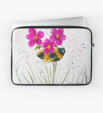 Bumble bee and Pink Flower Laptop Sleeve