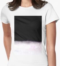 black and white abstract painting in minimal style Women's Fitted T-Shirt