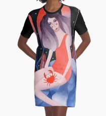Zodiac - Cancer astrology illustration Graphic T-Shirt Dress