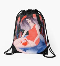 Zodiac - Cancer astrology illustration Drawstring Bag