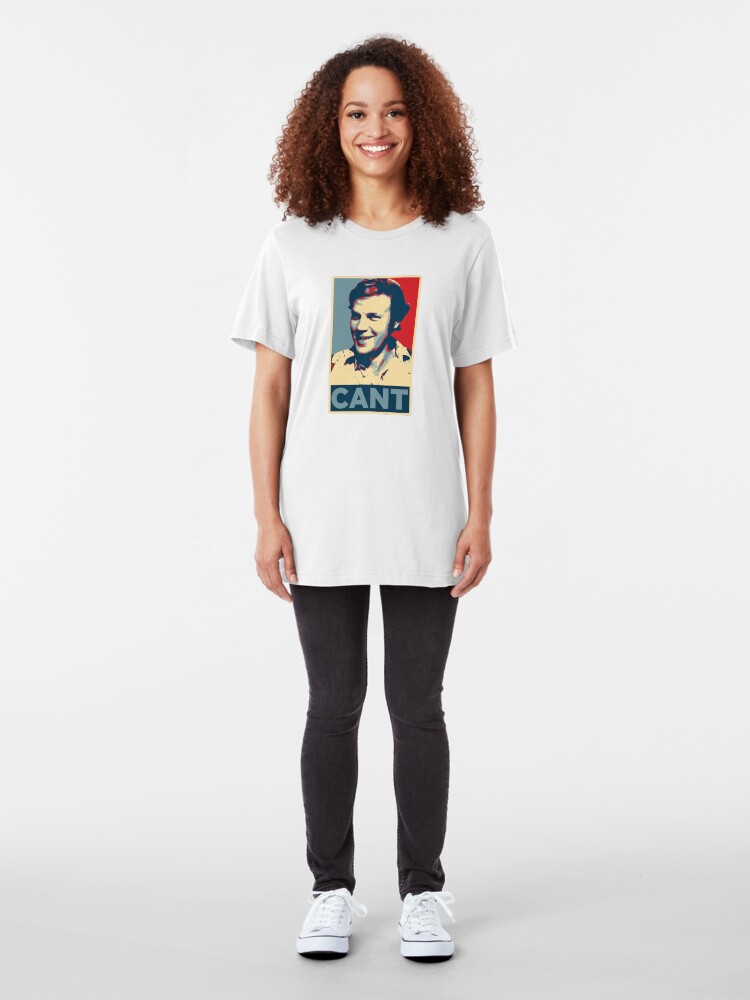 Alternate view of YES WE CANT: Barack Obama styled poster Slim Fit T-Shirt