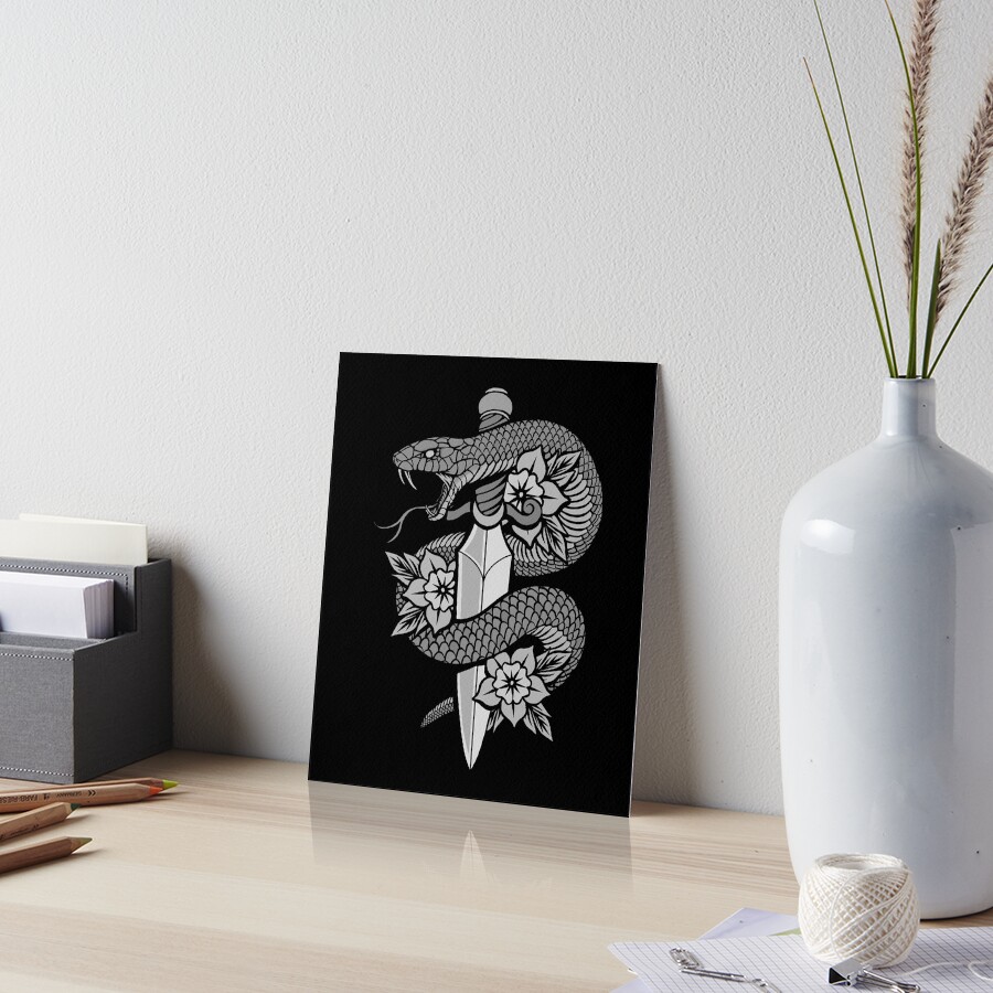 Snake & Dagger Art Board Print